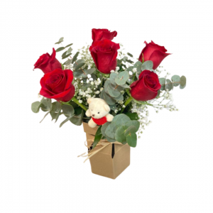 comprar 6 rosas rojas en floristería fiori
